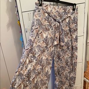 Flowy Floral Pants with Tie